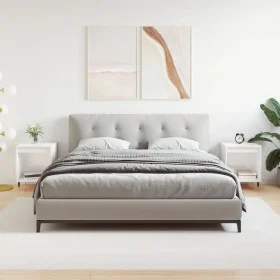 Mesitas noche 2 uds madera ingeniería blanco brillo 40x35x50 cm de vidaXL, Mesitas de noche - Ref: Foro24-830705, Precio: 42,...