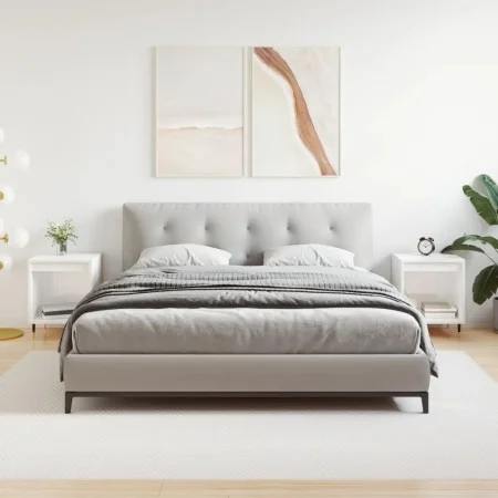 Mesitas noche 2 uds madera ingeniería blanco brillo 40x35x50 cm de vidaXL, Mesitas de noche - Ref: Foro24-830705, Precio: 42,...