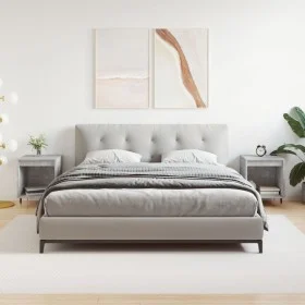 Mesitas noche 2 uds madera ingeniería gris hormigón 40x35x50 cm de vidaXL, Mesitas de noche - Ref: Foro24-830709, Precio: 39,...