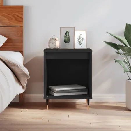 Mesita de noche madera de ingeniería negro 40x35x50 cm de vidaXL, Mesitas de noche - Ref: Foro24-830702, Precio: 35,25 €, Des...