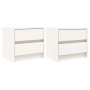 Mesitas de noche 2 uds madera maciza pino blanco 40x31x35,5 cm de vidaXL, Mesitas de noche - Ref: Foro24-836138, Precio: 70,4...
