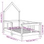 Estructura de cama para niños madera de pino negro 70x140 cm de vidaXL, Cunas y camas para niños - Ref: Foro24-834557, Precio...