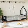 Estructura de cama para niños madera de pino negro 90x200 cm de vidaXL, Cunas y camas para niños - Ref: Foro24-834569, Precio...