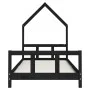 Estructura de cama para niños madera de pino negro 90x200 cm de vidaXL, Cunas y camas para niños - Ref: Foro24-834569, Precio...