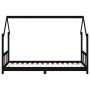 Estructura de cama para niños madera de pino negro 90x190 cm de vidaXL, Cunas y camas para niños - Ref: Foro24-835729, Precio...