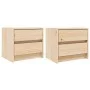 Mesitas de noche 2 uds madera maciza de pino 40x31x35,5 cm de vidaXL, Mesitas de noche - Ref: Foro24-836136, Precio: 75,32 €,...