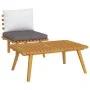 2-piece garden furniture set with solid acacia wood cushions by vidaXL, Modular outdoor sofas - Ref: Foro24-316267, Price: 10...