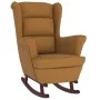 Silla mecedora con patas de madera de caucho terciopelo marrón de vidaXL, Mecedoras - Ref: Foro24-329371, Precio: 295,20 €, D...