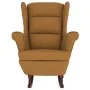 Silla mecedora con patas de madera de caucho terciopelo marrón de vidaXL, Mecedoras - Ref: Foro24-329371, Precio: 295,20 €, D...