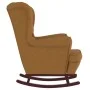 Silla mecedora con patas de madera de caucho terciopelo marrón de vidaXL, Mecedoras - Ref: Foro24-329371, Precio: 295,20 €, D...