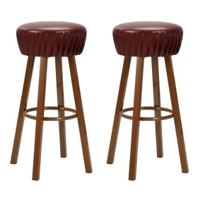 Taburetes de cocina 2 unidades cuero sintético marrón de vidaXL, Taburetes de cocina - Ref: Foro24-246731, Precio: 115,85 €, ...