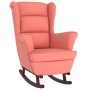 Silla mecedora con patas de madera de caucho terciopelo rosa de vidaXL, Mecedoras - Ref: Foro24-329367, Precio: 290,28 €, Des...