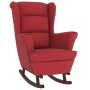 Silla mecedora con patas de madera de caucho terciopelo rojo de vidaXL, Mecedoras - Ref: Foro24-329368, Precio: 256,85 €, Des...
