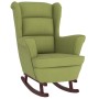 Silla mecedora patas de madera de caucho terciopelo verde claro de vidaXL, Mecedoras - Ref: Foro24-329366, Precio: 243,19 €, ...