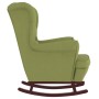 Silla mecedora patas de madera de caucho terciopelo verde claro de vidaXL, Mecedoras - Ref: Foro24-329366, Precio: 243,19 €, ...