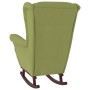 Silla mecedora patas de madera de caucho terciopelo verde claro de vidaXL, Mecedoras - Ref: Foro24-329366, Precio: 243,19 €, ...