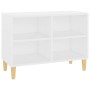 Mueble de TV con patas de madera maciza blanco 69,5x30x50 cm de vidaXL, Muebles TV - Ref: Foro24-805923, Precio: 48,15 €, Des...