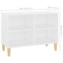 Mueble de TV con patas de madera maciza blanco 69,5x30x50 cm de vidaXL, Muebles TV - Ref: Foro24-805923, Precio: 48,15 €, Des...