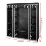 Armario de tela compartimentos y varillas negro 45x150x176 cm de vidaXL, Armarios roperos - Ref: Foro24-240495, Precio: 52,86...