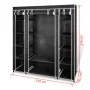 Armario de tela compartimentos y varillas negro 45x150x176 cm de vidaXL, Armarios roperos - Ref: Foro24-240495, Precio: 54,81...