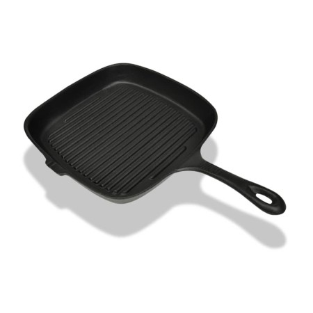 Sartén parrilla de hierro fundido 24x23 cm de vidaXL, Planchas - Ref: Foro24-50123, Precio: 28,65 €, Descuento: %