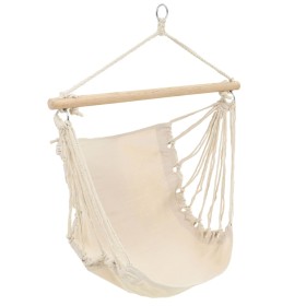 Columpio/Hamaca grande de tela blanco crema de vidaXL, Hamacas - Ref: Foro24-40591, Precio: 52,27 €, Descuento: %