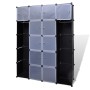 vidaXl Armario modular 14 compartimentos negro y blanco 37x146x180,5cm de vidaXL, Armarios roperos - Ref: Foro24-240499, Prec...