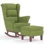 Sillón mecedora patas madera y taburete terciopelo verde claro de vidaXL, Mecedoras - Ref: Foro24-3121233, Precio: 294,95 €, ...