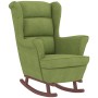 Sillón mecedora patas madera y taburete terciopelo verde claro de vidaXL, Mecedoras - Ref: Foro24-3121233, Precio: 294,95 €, ...