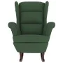 Sillón mecedora patas madera y taburete terciopelo verde oscuro de vidaXL, Mecedoras - Ref: Foro24-3121232, Precio: 335,68 €,...