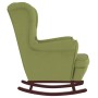 Sillón mecedora patas madera y taburete terciopelo verde claro de vidaXL, Mecedoras - Ref: Foro24-3121233, Precio: 294,95 €, ...