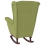 Sillón mecedora patas madera y taburete terciopelo verde claro de vidaXL, Mecedoras - Ref: Foro24-3121233, Precio: 294,95 €, ...