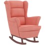 Sillón mecedora patas madera y taburete terciopelo rosa de vidaXL, Mecedoras - Ref: Foro24-3121234, Precio: 361,28 €, Descuen...
