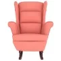 Sillón mecedora patas madera y taburete terciopelo rosa de vidaXL, Mecedoras - Ref: Foro24-3121234, Precio: 354,72 €, Descuen...