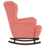 Sillón mecedora patas madera y taburete terciopelo rosa de vidaXL, Mecedoras - Ref: Foro24-3121234, Precio: 354,72 €, Descuen...
