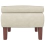 Sillón mecedora patas madera y taburete terciopelo color crema de vidaXL, Mecedoras - Ref: Foro24-3121239, Precio: 352,59 €, ...
