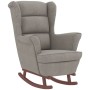 Sillón mecedora patas madera y taburete terciopelo gris claro de vidaXL, Mecedoras - Ref: Foro24-3121230, Precio: 279,92 €, D...