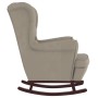 Sillón mecedora patas madera y taburete terciopelo gris claro de vidaXL, Mecedoras - Ref: Foro24-3121230, Precio: 279,92 €, D...