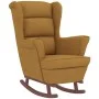 Sillón mecedora patas madera y taburete terciopelo marrón de vidaXL, Mecedoras - Ref: Foro24-3121238, Precio: 343,26 €, Descu...