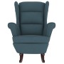Sillón mecedora patas madera y taburete terciopelo azul de vidaXL, Mecedoras - Ref: Foro24-3121229, Precio: 274,50 €, Descuen...