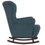 Sillón mecedora patas madera y taburete terciopelo azul de vidaXL, Mecedoras - Ref: Foro24-3121229, Precio: 270,52 €, Descuen...