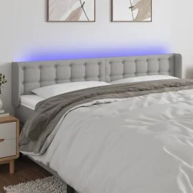 Light gray fabric headboard with LED 203x16x78/88 cm by vidaXL, Headboards and footboards - Ref: Foro24-3123692, Price: 77,27...
