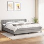 Cama box spring con colchón tela gris claro 200x200 cm de vidaXL, Camas y somieres - Ref: Foro24-3126589, Precio: 607,00 €, D...