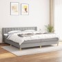 Cama box spring con colchón tela gris claro 200x200 cm de vidaXL, Camas y somieres - Ref: Foro24-3130617, Precio: 590,03 €, D...