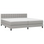 Cama box spring con colchón tela y LED gris claro 200x200 cm de vidaXL, Camas y somieres - Ref: Foro24-3133501, Precio: 601,0...