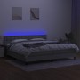 Cama box spring con colchón tela y LED gris claro 200x200 cm de vidaXL, Camas y somieres - Ref: Foro24-3133501, Precio: 601,0...