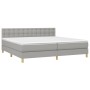 Cama box spring con colchón tela y LED gris claro 200x200 cm de vidaXL, Camas y somieres - Ref: Foro24-3134061, Precio: 576,5...