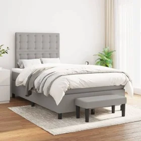 Boxspringbett mit hellgrauer Stoffmatratze 120x200 cm von vidaXL, Betten und Lattenroste - Ref: Foro24-3136901, Preis: 433,23...