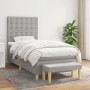 Cama box spring con colchón tela gris claro 100x200 cm de vidaXL, Camas y somieres - Ref: Foro24-3137453, Precio: 374,56 €, D...