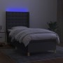 Cama box spring colchón y luces LED tela gris claro 100x200 cm de vidaXL, Camas y somieres - Ref: Foro24-3139173, Precio: 358...
